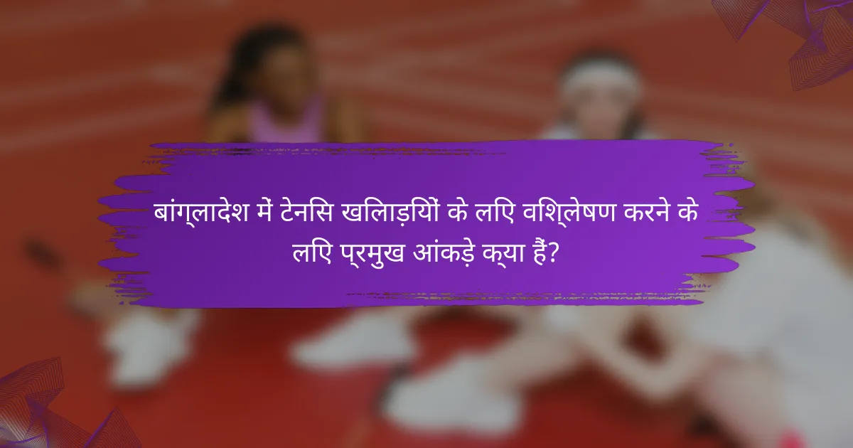 बांग्लादेश में टेनिस खिलाड़ियों के लिए विश्लेषण करने के लिए प्रमुख आंकड़े क्या हैं?