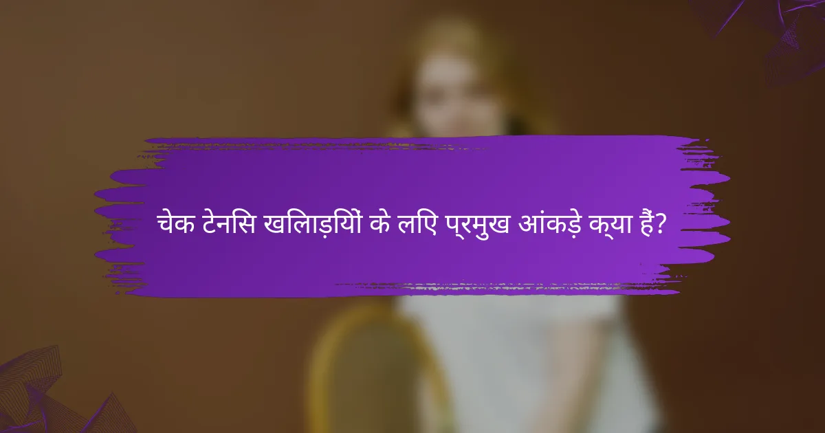चेक टेनिस खिलाड़ियों के लिए प्रमुख आंकड़े क्या हैं?