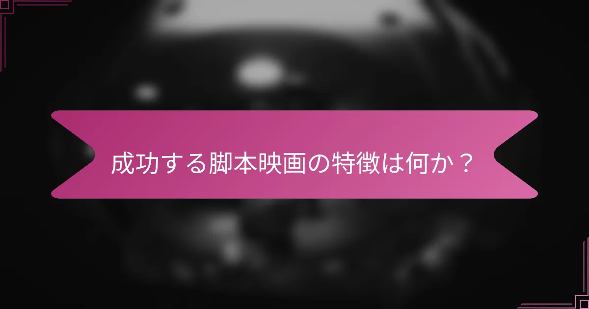 成功する脚本映画の特徴は何か?