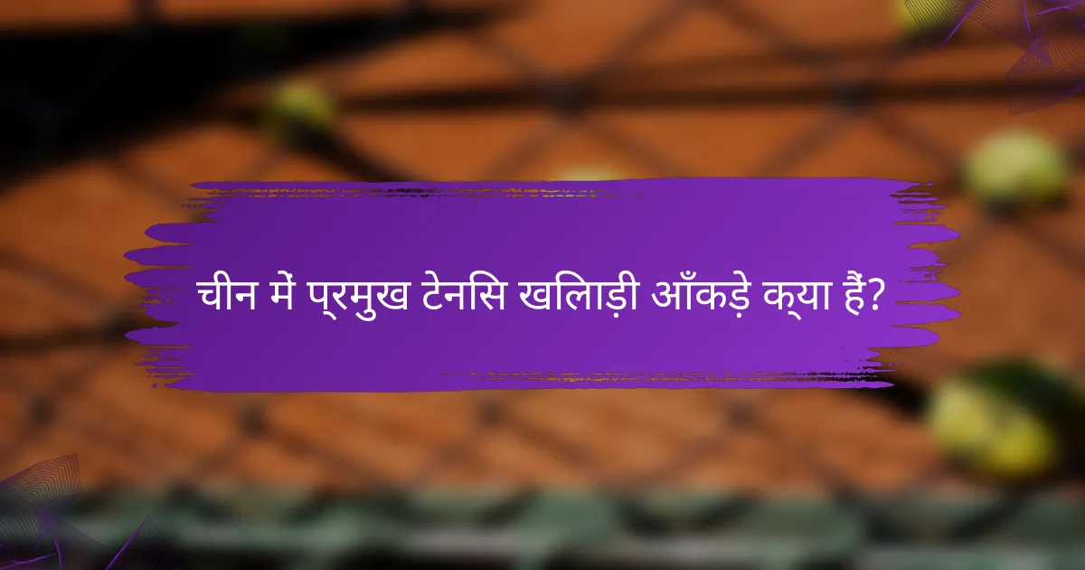 चीन में प्रमुख टेनिस खिलाड़ी आँकड़े क्या हैं?