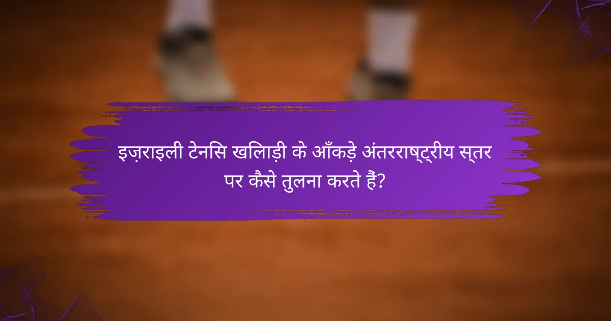 इज़राइली टेनिस खिलाड़ी के आँकड़े अंतरराष्ट्रीय स्तर पर कैसे तुलना करते हैं?