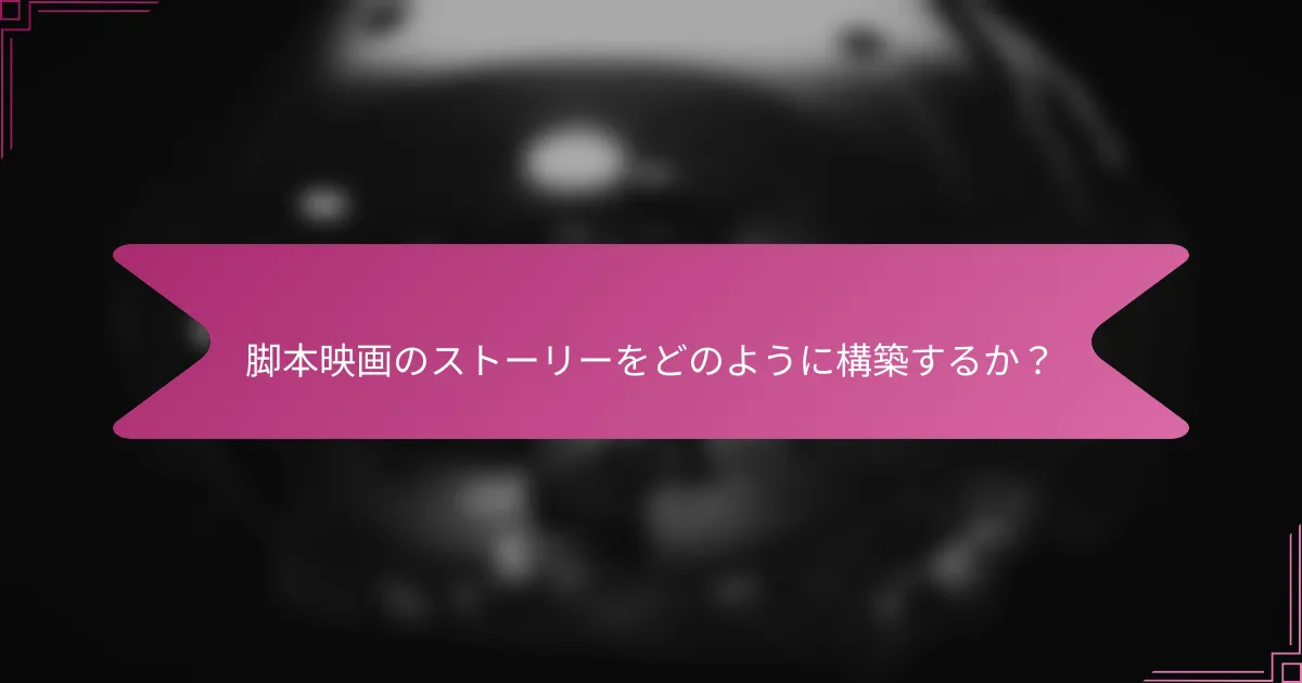 脚本映画のストーリーをどのように構築するか?