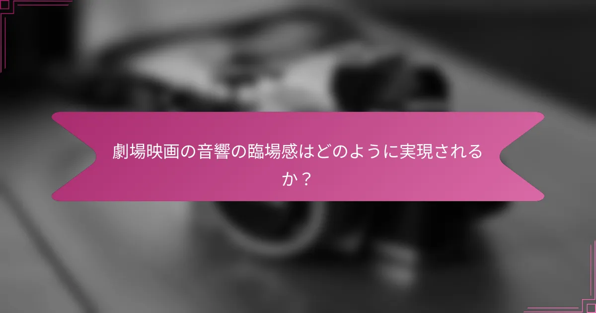 劇場映画の音響の臨場感はどのように実現されるか?