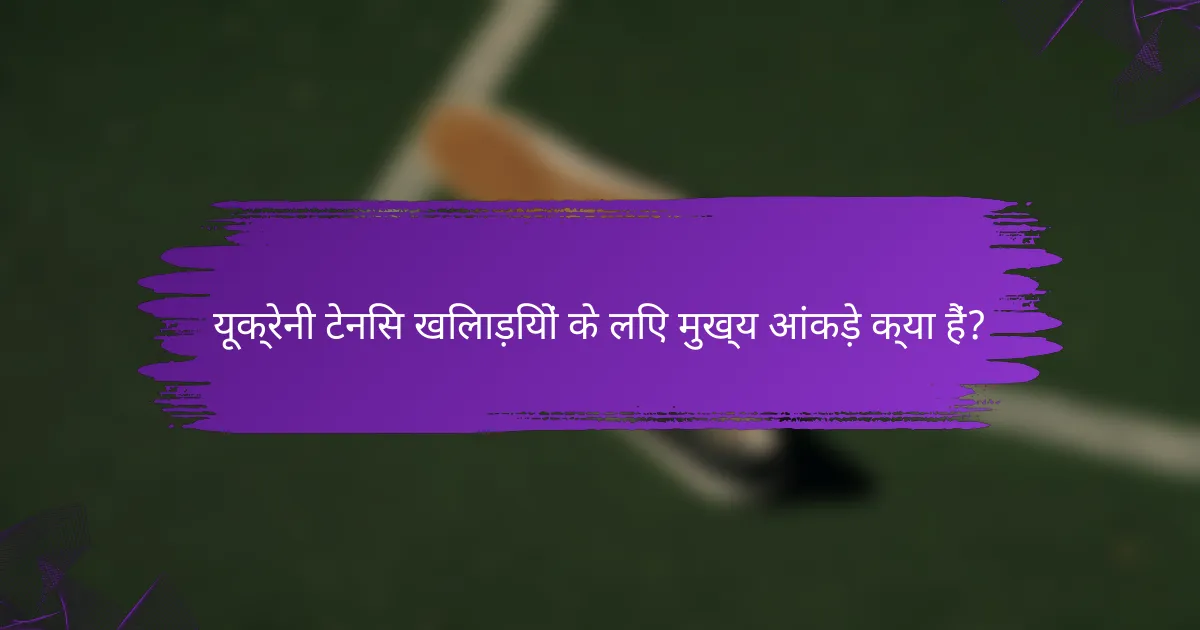 यूक्रेनी टेनिस खिलाड़ियों के लिए मुख्य आंकड़े क्या हैं?